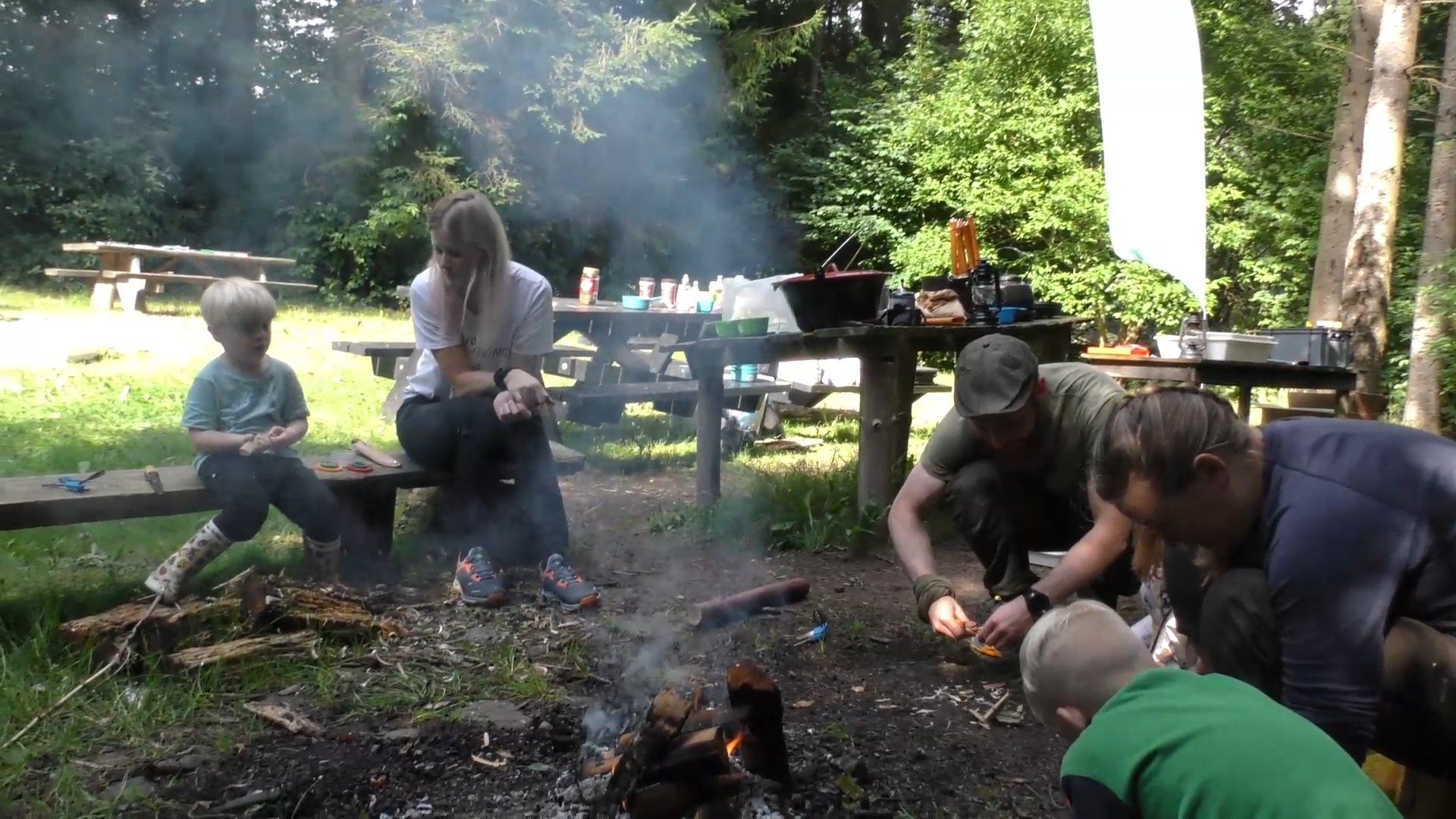 Børn og voksne var på udelivslejr